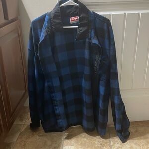 Dark blue and black flannel
